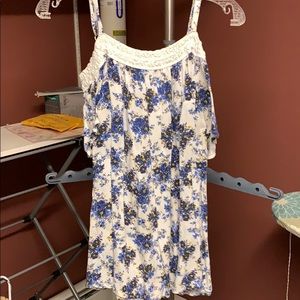 Off the Shoulder Floral Print Shirt